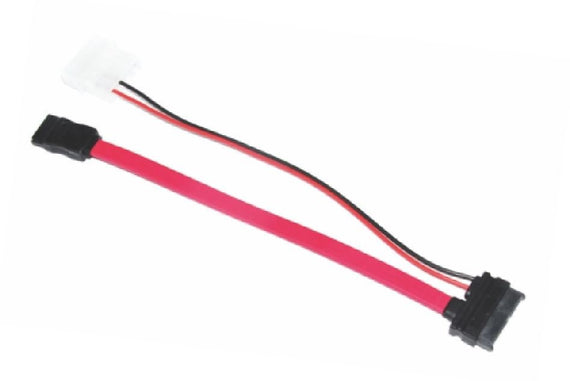 Astrotek Slim SATA Cable 30cm + 10cm 6 pins + 7 pins to 4 pins + 7 pins Red Colour - Leader Electronics
