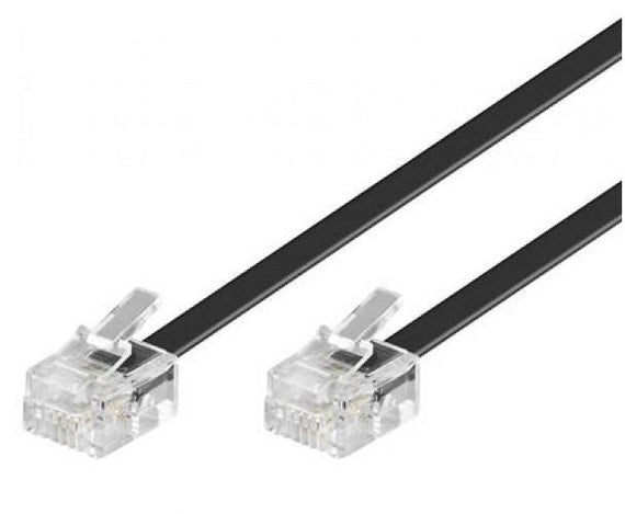 Astrotek Telephone 2m extension cable 6p4c Plug/Plug ,with 2xRJ11 6P4c Plugs, Black PVC Jacket.-RoHS ~W2492ACB - Leader Electronics