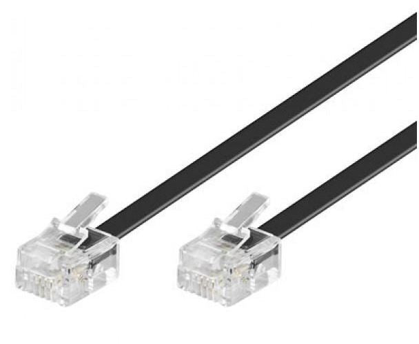 Astrotek Telephone 2m extension cable 6p4c Plug/Plug ,with 2xRJ11 6P4c Plugs, Black PVC Jacket.-RoHS ~W2492ACB - Leader Electronics