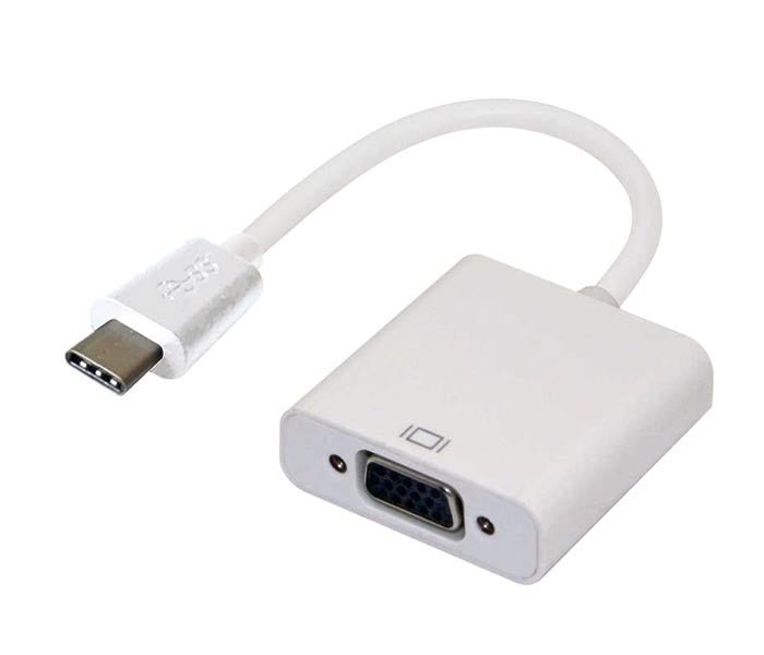 Astrotek Thunderbolt USB 3.1 Type C (USB-C) to VGA Adapter Converter Male to Female for Apple Macbook Chromebook Pixel White - Leader Electronics