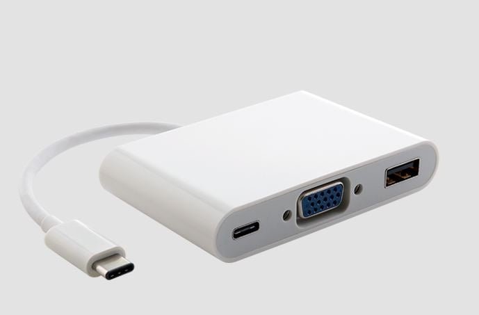 Astrotek Thunderbolt USB 3.1 Type C (USB-C) to VGA + USB + Card Reader Video Adapter Converter Male to Female for Apple Macbook Chromebook Pixel White - Leader Electronics