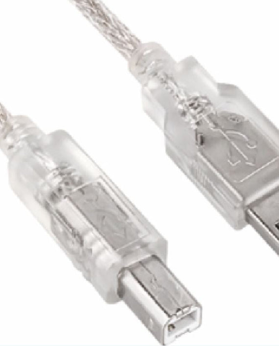 Astrotek USB 2.0 Printer Cable 5m - Type A Male to Type B Male Transparent Colour ~CBUSBAB5M - Leader Electronics