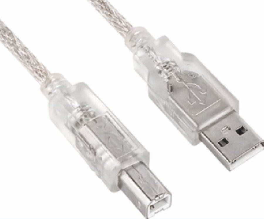 Astrotek USB 2.0 Printer Cable 5m - Type A Male to Type B Male Transparent Colour ~CBUSBAB5M - Leader Electronics