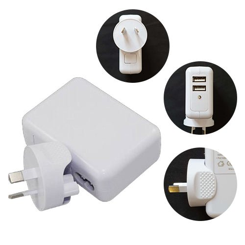 Astrotek USB Travel Wall Charger AU Power Adapter Plug 5V 2.1A 100V-240V 2 Ports White Colour for iPhone Samsung Smartphones & USB Devices ~CBAT-USB-P - Leader Electronics