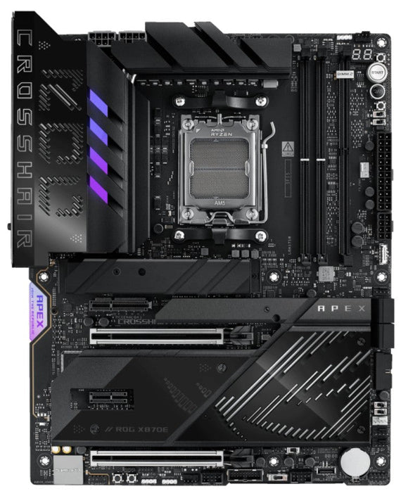 ASUS AMD ROG CROSSHAIR X870E APEX (AM5) ATX Motherboard, DDR5, 18+2+2 Power Stages, AI Cache Boost, PCie 5,0 2x X16, 3x M.2, USB 4, Wi-Fi 7 - Leader Electronics