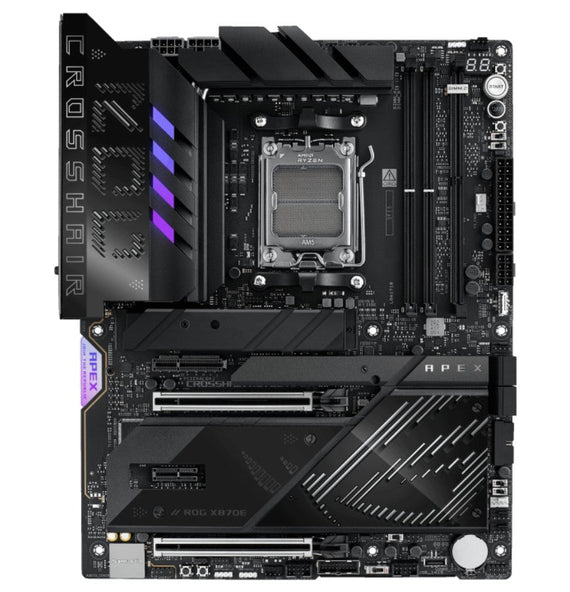 ASUS AMD ROG CROSSHAIR X870E APEX (AM5) ATX Motherboard, DDR5, 18+2+2 Power Stages, AI Cache Boost, PCie 5,0 2x X16, 3x M.2, USB 4, Wi-Fi 7 - Leader Electronics