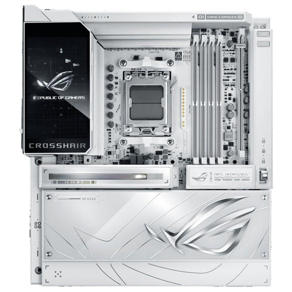 ASUS AMD ROG CROSSHAIR X870E GLACIAL, AM5, X870E, DDR5 256GB, PCIe 5.0, 7x M.2, Wi-Fi 7, Dual 10GbE, USB4, E-ATX, 2yr wty - Leader Electronics
