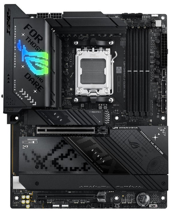 ASUS AMD ROG STRIX X870-F GAMING WIFI (AM5) ATX Motherboard, DDR5 192GB, 1x PCIe 5.0 x16 slot, 4 x M.2 slots, 2x SATA, Wi-Fi 7, 1 x HDMI, 1 x DP2 - Leader Electronics