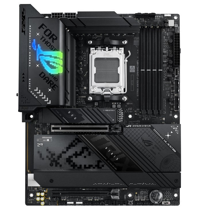 ASUS AMD ROG STRIX X870-F GAMING WIFI (AM5) ATX Motherboard, DDR5 192GB, 1x PCIe 5.0 x16 slot, 4 x M.2 slots, 2x SATA, Wi-Fi 7, 1 x HDMI, 1 x DP2 - Leader Electronics