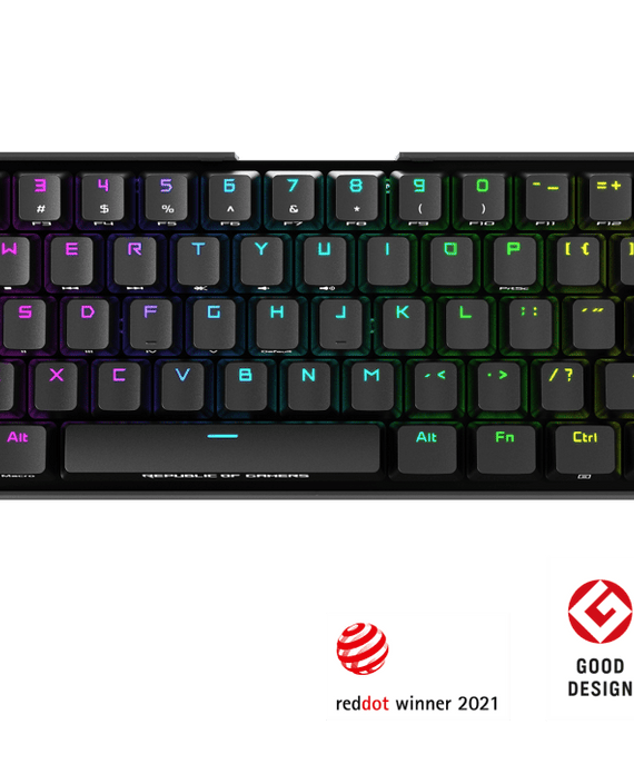 ASUS M601 ROG FALCHION NX Red Switch Compact 65% Wireless Mechanical Gaming Keyboard, 68 Keys, Interactive Touch panel, 450 Hours, ROG NX Switches, RG - Leader Electronics