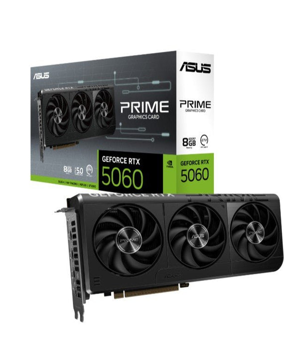 ASUS nVidia GeForce PRIME-RTX5060-8GRTX5060 8GB GDDR7 2497 MHz Boost Clock, RAM 28Gbps, 613 AI TOPs, Digital Max Resolution - Leader Electronics