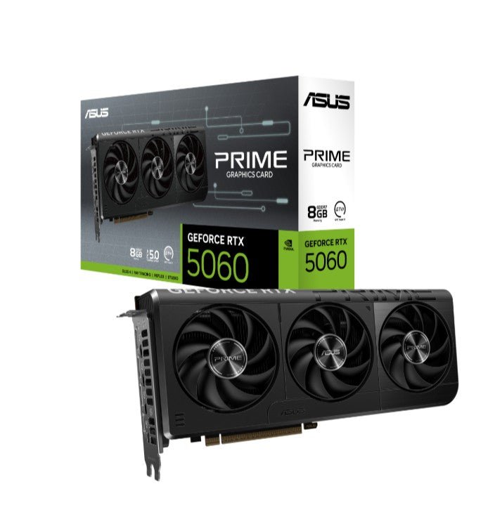 ASUS nVidia GeForce PRIME-RTX5060-8GRTX5060 8GB GDDR7 2497 MHz Boost Clock, RAM 28Gbps, 613 AI TOPs, Digital Max Resolution - Leader Electronics