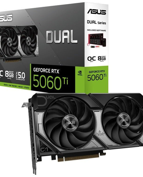 ASUS nVidia GeForce PRIME-RTX5060TI-O8G RTX 5060 Ti 8GB GDDR7 OC Edition 2617 MHz Boost Clock, RAM 28Gbps, 772 AI TOPs, Digital Max Resolution - Leader Electronics