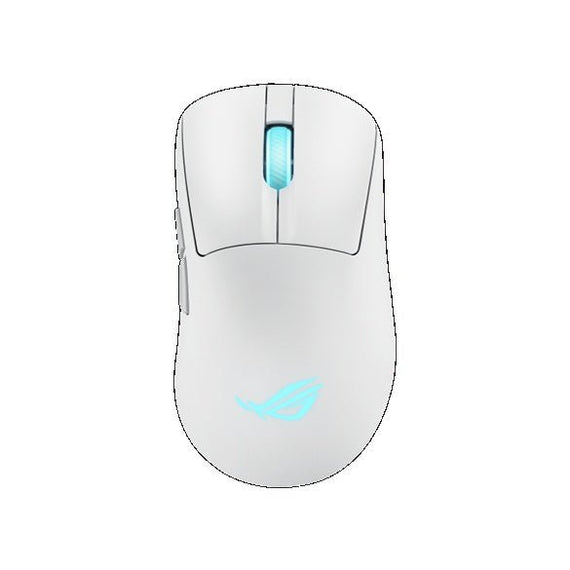 ASUS ROG Keris II Origin Gaming Mouse Moonlight White, ROG Micro Switch II, USB/Bluetooth/RF 2.4GHz, 8000 Hz, AURA Sync, 2 m paracord - Leader Electronics