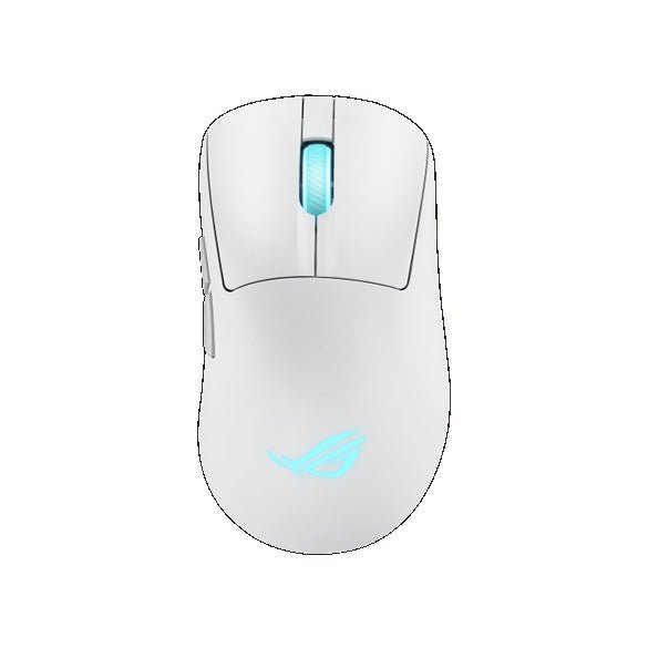 ASUS ROG Keris II Origin Gaming Mouse Moonlight White, ROG Micro Switch II, USB/Bluetooth/RF 2.4GHz, 8000 Hz, AURA Sync, 2 m paracord - Leader Electronics