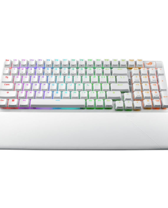 ASUS ROG STRIX SCOPE II 96 WL Storm Switch NX Wireless Gaming Mechanical Keyboard, Tri-mode Connection, Streamer hotkeys, PBT Keycaps (White), Clicky - Leader Electronics
