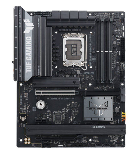 ASUS TUF GAMING B860-PLUS WIFI LGA1851 ATX Motherboard 256GB, DDR5, 1 x PCIe 5.0, 3 x M.2 slots, 4 x SATA, WiFi 7, 1 x HDMI, 1 x DP - Leader Electronics