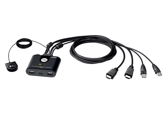 Aten 2-Port USB Full HD HDMI Cable KVM Switch - Leader Electronics