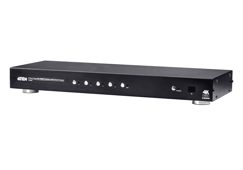 Aten 4 Port Dual Output True 4K HDMI Switch, select input ports via RS232 control, HDCP 2.2 compliant, IR Extension - Leader Electronics