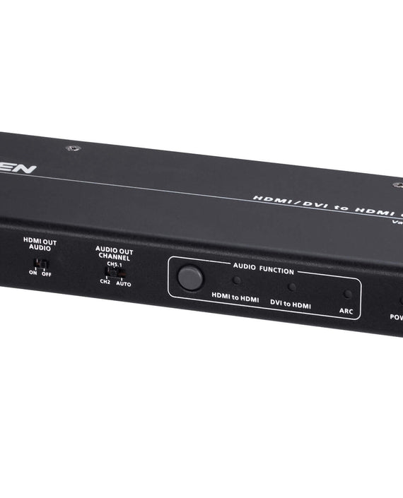 Aten 4K HDMI/DVI to HDMI Converter with Audio De-Embedder, supports ARC and DVI + Audio In to HDMI conversion, analog audio out and digital audio out - Leader Electronics
