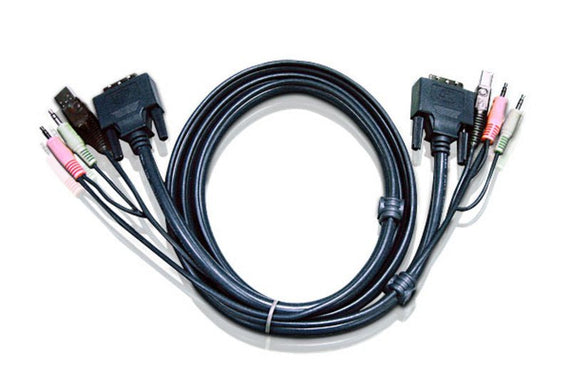 Aten KVM Cable 3m with DVI-D (Single Link) USB & Audio to DVI-D (Single Link), USB & Audio (LS) - Leader Electronics