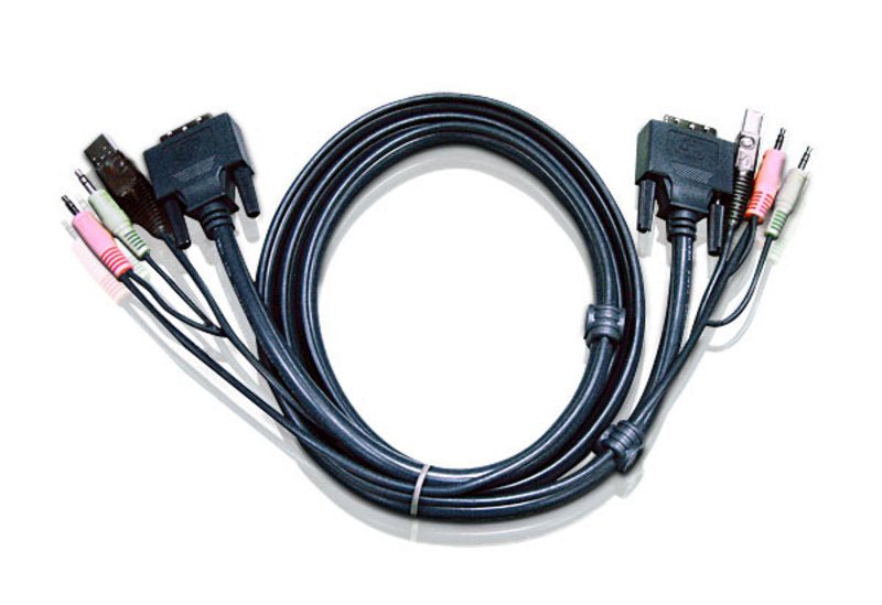 Aten KVM Cable 3m with DVI-D (Single Link) USB & Audio to DVI-D (Single Link), USB & Audio (LS) - Leader Electronics