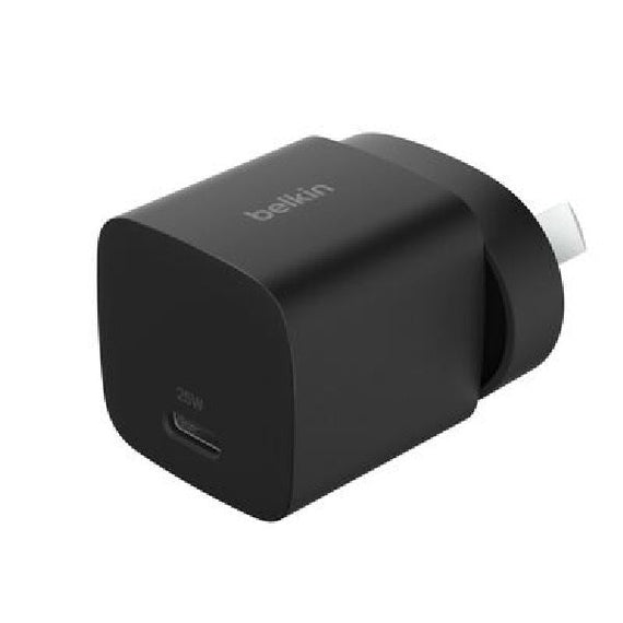 Belkin BoostCharge 25W USB-C PD 3.1 Cubic Wall Charger - Black (WCA012AUBK), Portable & Powerful, Apple, MFI-Certified, CEW $2500, 2 Years Warranty - Leader Electronics