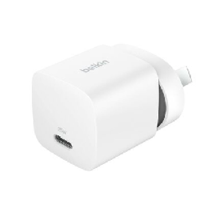 Belkin BoostCharge 25W USB-C PD 3.1 Cubic Wall Charger - White (WCA012auWH), Portable & Powerful, Apple, MFI-Certified, CEW $2500, 2 Years Warranty - Leader Electronics