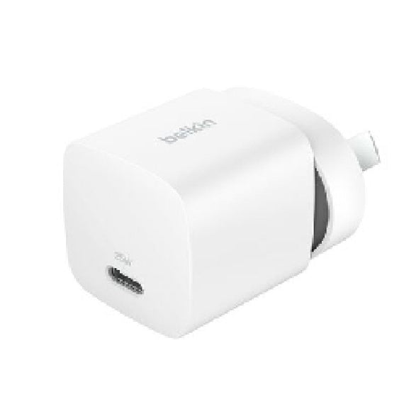 Belkin BoostCharge 25W USB-C PD 3.1 Cubic Wall Charger - White (WCA012auWH), Portable & Powerful, Apple, MFI-Certified, CEW $2500, 2 Years Warranty - Leader Electronics