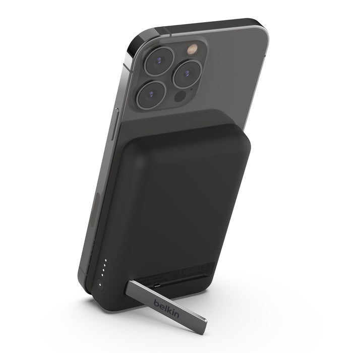 Belkin BoostCharge 5K mAh Magnetic Wireless Power Bank + USB-C Cable + Stand - Black (BPD004btBK), 7.5W, Compact & Light Design, 2 Years Warranty - Leader Electronics