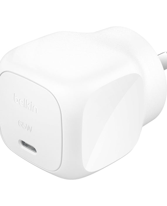 Belkin BoostCharge 65W USB-C PD 3.1 Cubic Wall Charger - White (WCA011auWH), Portable & Powerful, Laptop, Tablets, CEW $2500, 2 Years Warranty - Leader Electronics