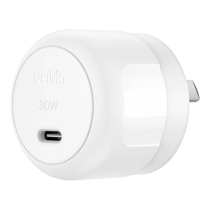 Belkin BoostCharge Compact 30W USB-C PD 3.1 Wall Charger - White (WCA008auWH),Dynamic Power,Safe & Efficient, Compact & Travel-Ready, 2 Years Warranty - Leader Electronics