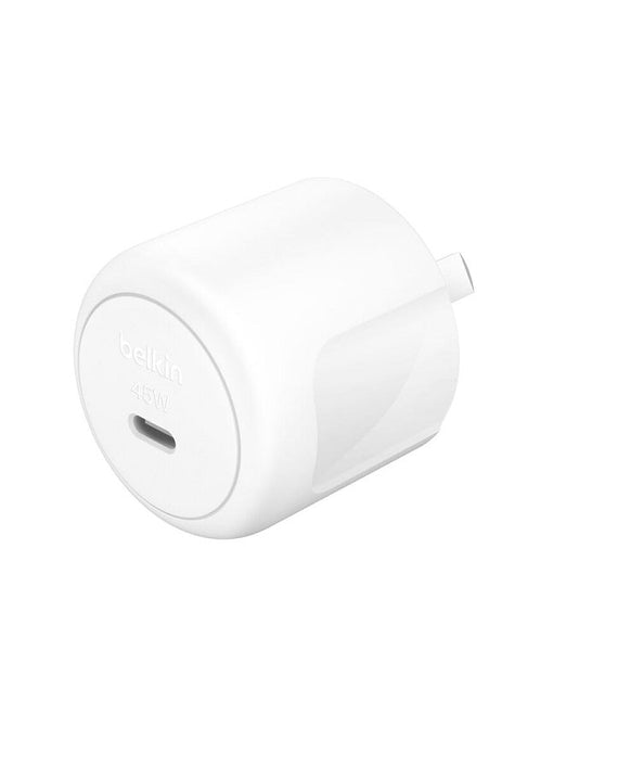 Belkin BoostCharge Compact 45W USB-C PD 3.1 Wall Charger - White (WCA013auWH), Safe & Efficient, Compact & Travel-Ready, CEW $2500, 2 Years Warranty - Leader Electronics