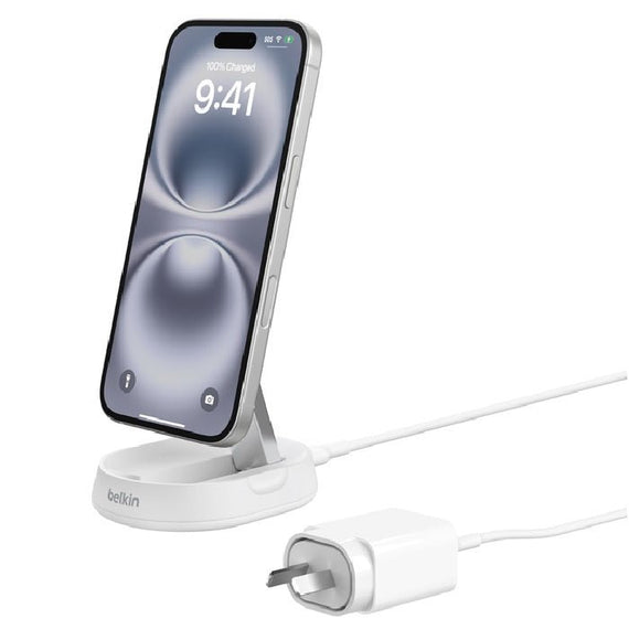 Belkin BoostCharge Pro Convertable Magnetic Wireless Charging Stand With Qi2 15W-White(WIA008auWH),20W PSU,1.5M USB-C Cable,CEW $2500,2 Years Warranty - Leader Electronics