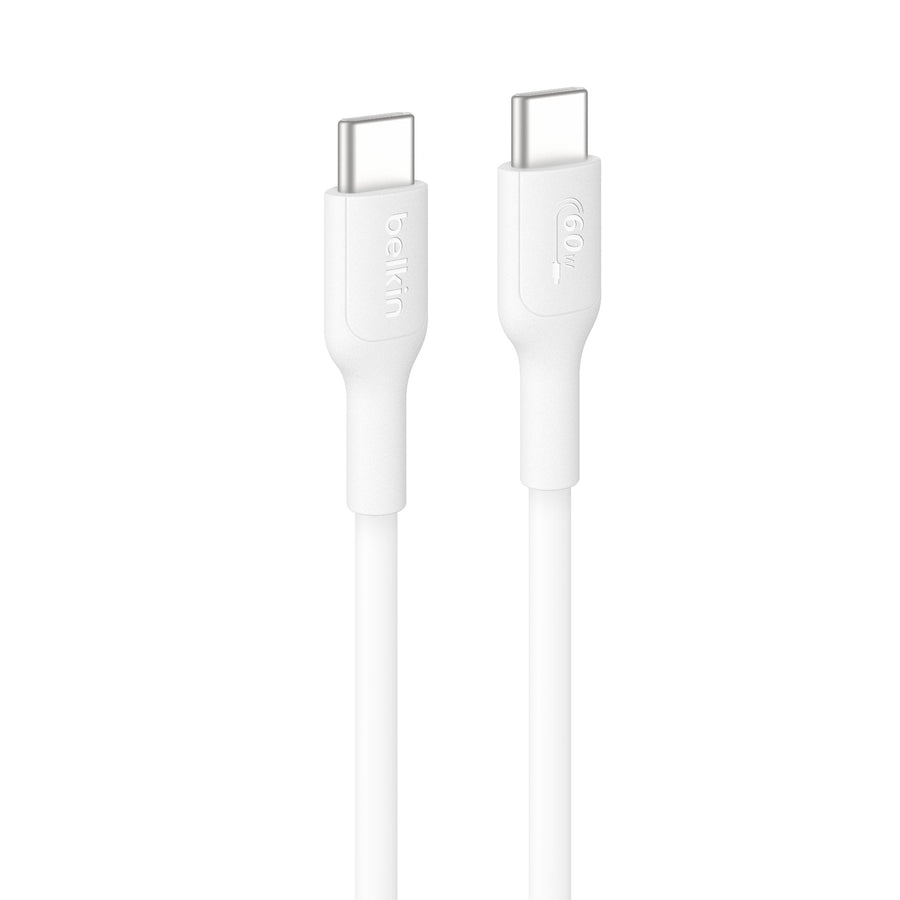 Belkin BoostCharge USB-C to USB-C Cable (0.15M) - White(CAB023fq0MWH), 3A/60W, 480Mbps, 300K+ Bends, Apple, Samsung, USB-IF Certified,2 Years Warranty - Leader Electronics