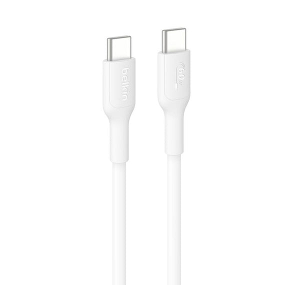 Belkin BoostCharge USB-C to USB-C Cable (1M) - White (CAB023fq1MWH), 3A/60W, 480Mbps, 300K+ Bends, Apple iPhone ,USB-IF Certified,2 Years Warranty - Leader Electronics