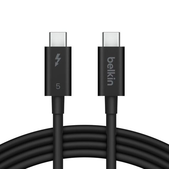 Belkin Connect Thunderbolt 5 USB-C to USB-C Cable (1M) - Black (INZ005fq1MBK), 5A/240W, 80Gbps, 8K or 4K@540Hz, Durable, 2 Years Warranty - Leader Electronics