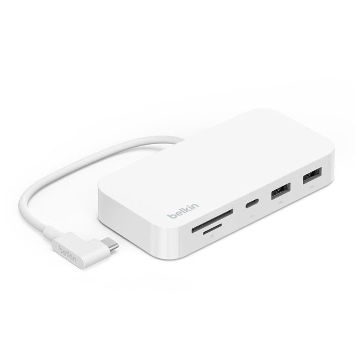 Belkin Connect USB-C 6-in-1 Multiport Hub with Mount - White (INC011btWH), 10Gbps, 2x USB-A, USB-C, SD 3.0 & MicroSD Card Reader, 2 Years Warranty - Leader Electronics