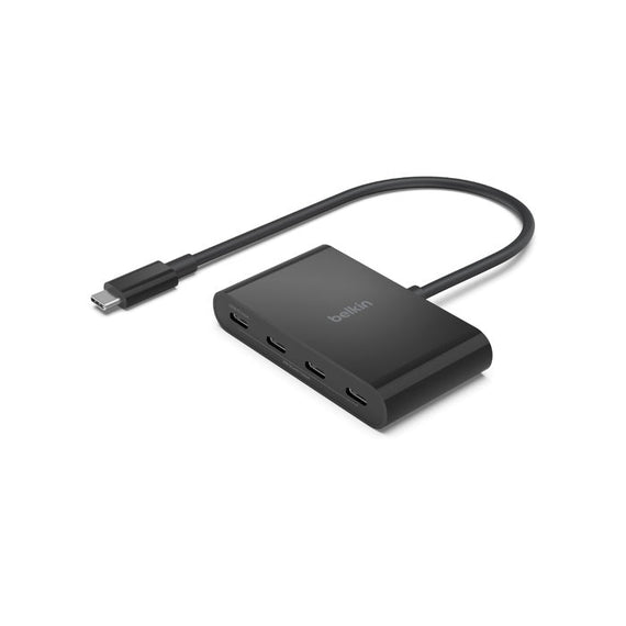 Belkin Connect USB-C to 4-Port USB-C Hub - Black (AVC018btBK), 100W PD, 10Gbps, 4x USB-C 3.2 Gen2 Ports, Support Audio, 2 Years Warranty - Leader Electronics