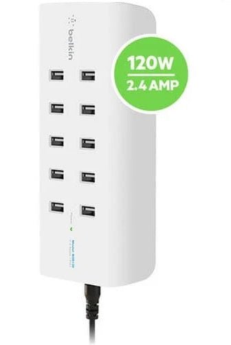 Belkin RockStar™ 10-Port USB Charging Station - White (B2B139au),Intelligent Charging,Desk Mountable,Overcurrent protection,CEW $5000,2 Years Warranty - Leader Electronics
