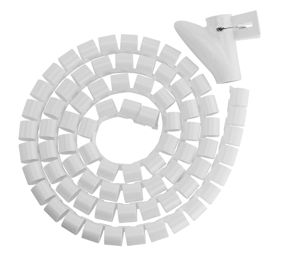 Brateck 25mm/1' Diameter Coiled Tube Cable Sleeve Material Polyethylene(PE) Dimensions 1000x25mm - White (LS) - Leader Electronics