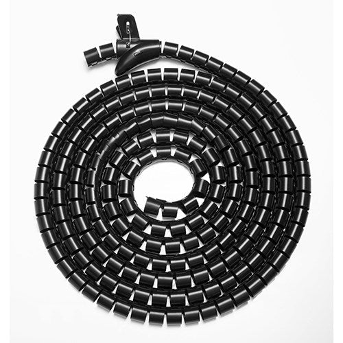 Brateck 30mm/1.2' Diameter Coiled Tube Cable Sleeve Material Polyethylene(PE) Dimensions 1000x30mm -Black(LS) - Leader Electronics