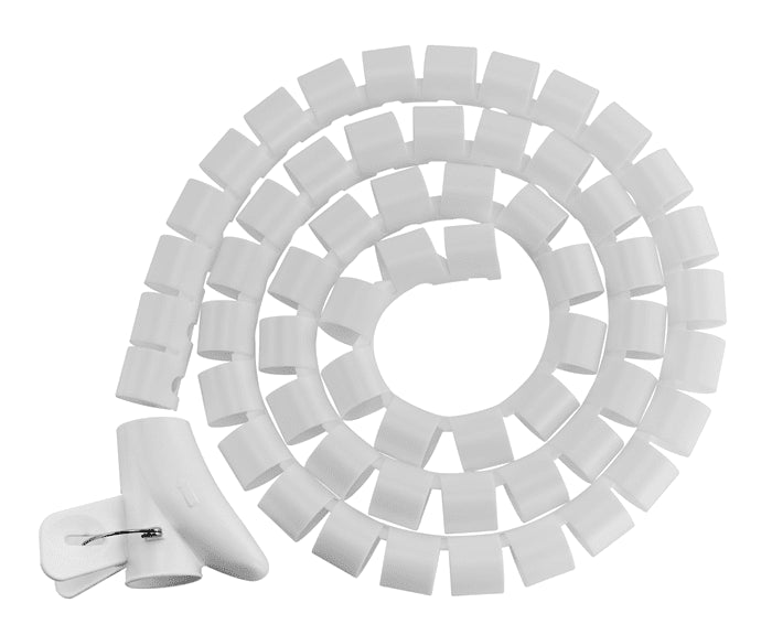 Brateck 30mm/1.2' Diameter Coiled Tube Cable Sleeve Material Polyethylene(PE) Dimensions 1000x30mm - White (LS) - Leader Electronics
