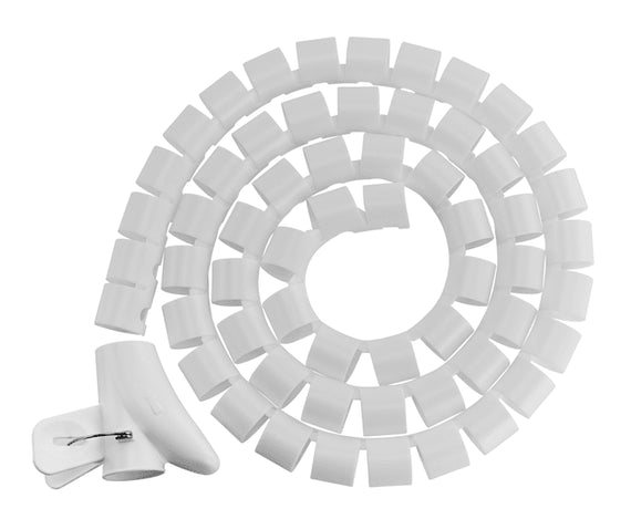 Brateck 30mm/1.2' Diameter Coiled Tube Cable Sleeve Material Polyethylene(PE) Dimensions 1000x30mm - White (LS) - Leader Electronics
