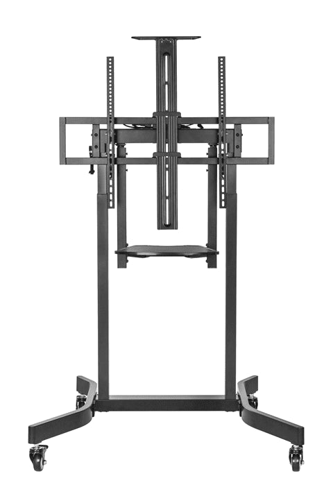 Brateck Deluxe Motorized Large TV Cart with Tilt, Equipment Shelf and Camera Mount Fit 55'-100' Up to 120kg- Matte Black （LS） - Leader Electronics