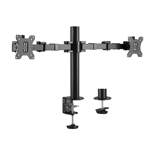 Brateck Dual Monitors Affordable Steel Articulating Monitor Arm Fit Most 17'-31' Monitors Up to 9kg per screen VESA 75x75/100x100 - Leader Electronics