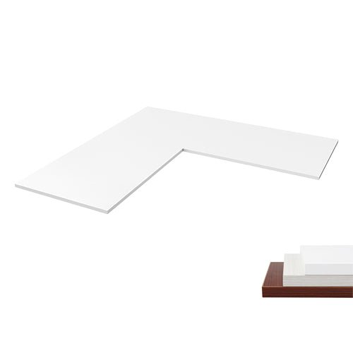 Brateck L-Shape(90°) Particle Board Desk Board White, 1800x750x25mm, Recommended desk frame: MABT-M06-33R-B (LS) - Leader Electronics