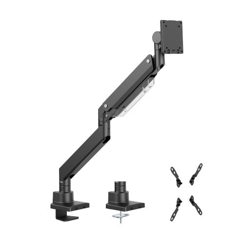 Brateck LDT80-C012 SUPER HEAVY-DUTY GAS SPRING MONITOR ARM For most 17'~57' Monitors, Fit Curved Monitor, Matte Black - Leader Electronics