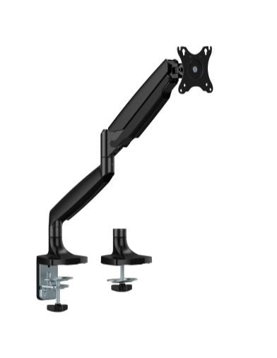 Brateck LDT82-C012 SINGLE SCREEN HEAVY-DUTY GAS SPRING MONITOR ARM For most 17'~45' Monitors, Matte Black(New) - Leader Electronics