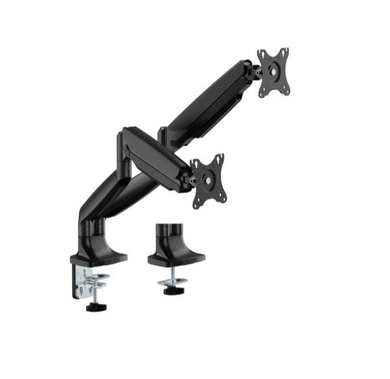 Brateck LDT82-C024-BK DUAL SCREEN HEAVY-DUTY GAS SPRING MONITOR ARM For most 17'~35' Monitors, Matte Black - Leader Electronics